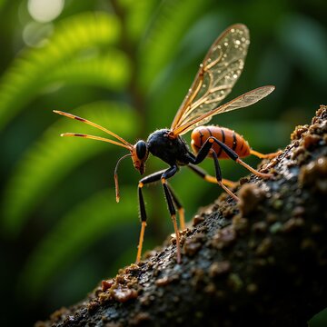 Clistopyga Crassicaudata Wasp With Long Ovipositor 