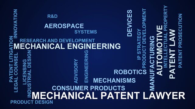 Mechanical Patent Lawyer Word Cloud