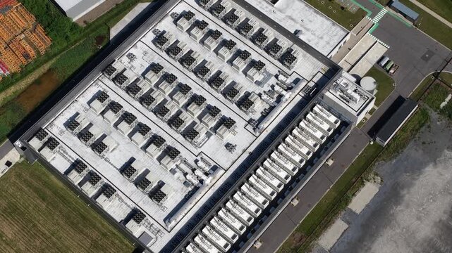 Hyperscale datacenter aerial view for cloud computing