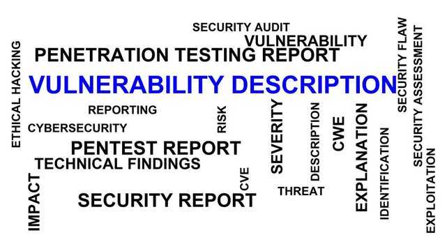 Vulnerability Description Word Cloud