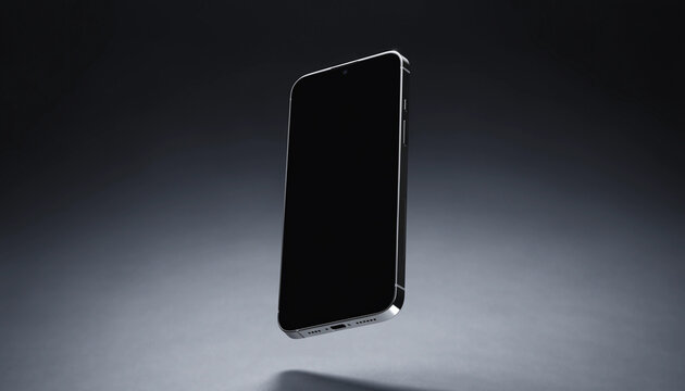 Modern smartphone floating against a dark gradient background.
