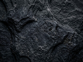Naklejka premium dark natural stone texture background, raw surface detail, deep charcoal tone, dramatic earthy feel, high resolution macro detail, commercial stock photo