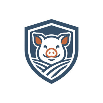 Pig Face Logo Design Element.