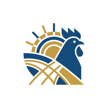 Rooster Bird Icon Graphic Design Element.