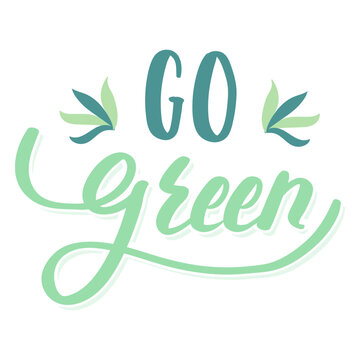 Go green leaf badge sticker