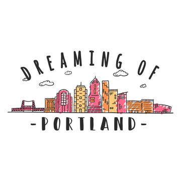 Portland skyline sticker
