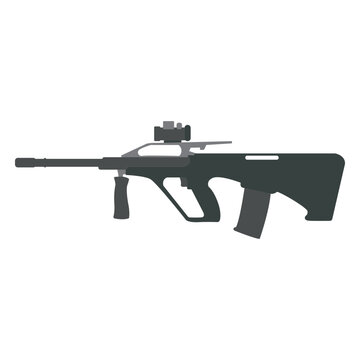 Weapon butt barrel charger submachine gun flat gun