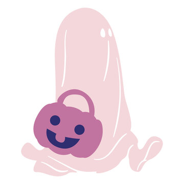 Ghost pumpkin detailed silhouette