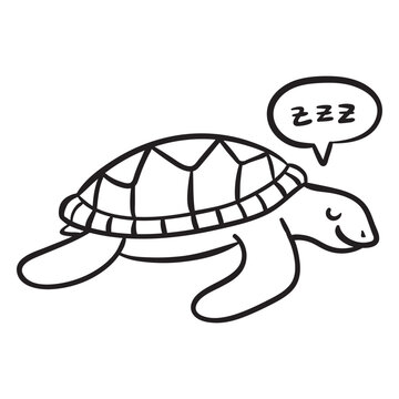 Sleeping sea turtle outline