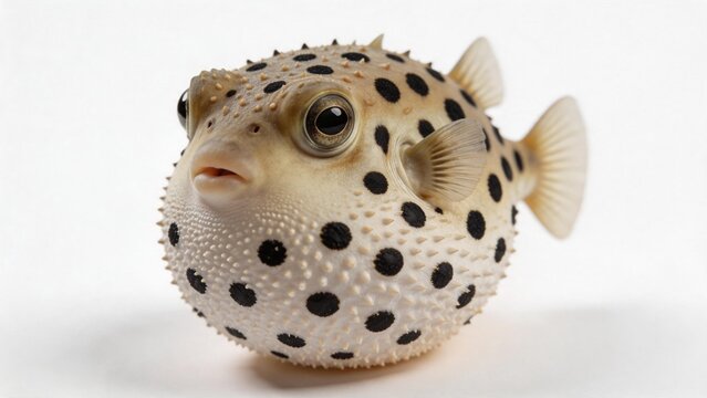 Pufferfish with black spots and spines