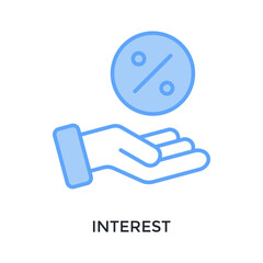 Fototapeta premium Interest Icon Lineal Blue Style. Vector Illustration For Graphic Design