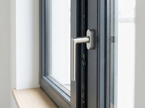 Modern Window Lock on Contemporary Home Window