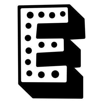 3d dotted letter e stroke
