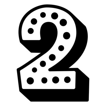 3d dotted number 2 stroke