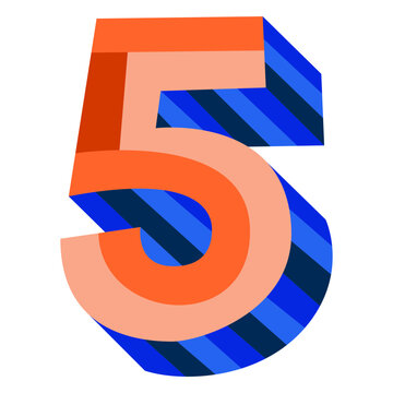 Colorful 3d number 5