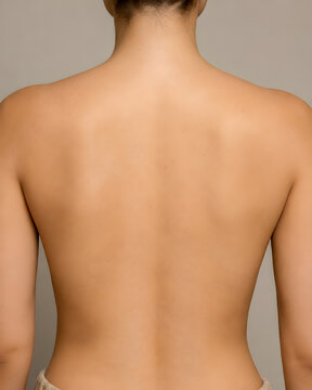Close Up of Bare Back Neck and Shoulders with Healthy Skin