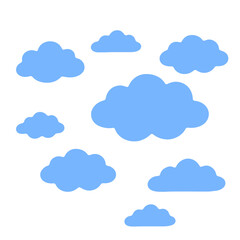 Fototapeta premium Minimalist Blue Clouds Illustration