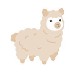 Fototapeta premium Cute Cartoon Alpaca Illustration