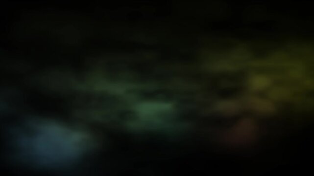 Dark atmospheric smoky background with muted glowing hazy lights in soft green and cool blue tones