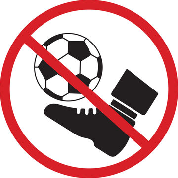 No Football Allowed Sign Illustration