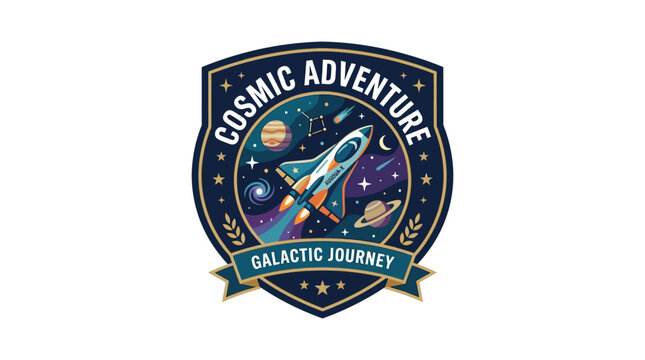 Cosmic Adventure Galactic Journey Space Exploration Badge