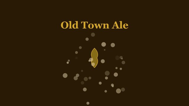 Old town ale animation with floating bubbles and motion 4k motion beer brewery branding