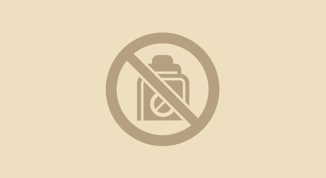 Vintage prohibition sign with forbidden alcohol bottle icon, retro no drinking symbol, sepia toned warning graphic for restricted beverage areas