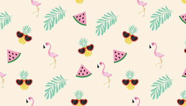 Cartoon image with a recurring pattern about summer