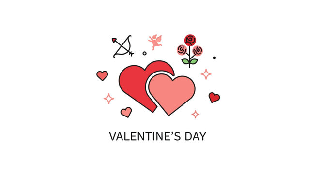 Valentines Day Heart Icon Symbol.