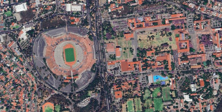 Estadio Ol&iacute;mpico Universitario Satellite View, UNAM Mexico City
