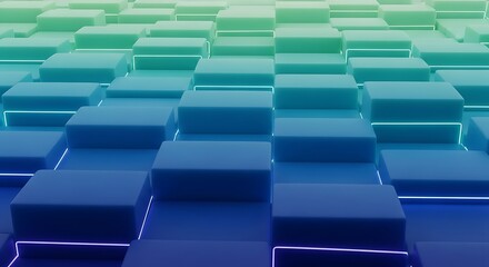 Fototapeta premium 3d server racks in a data center with blue lighting
