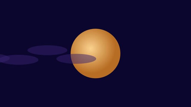 Abstract golden sphere and moving dark ellipses motion animation 4k background, circle