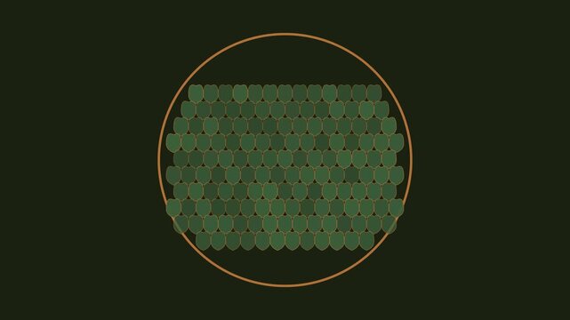 Abstract green geometric pattern animation with circular frame motion 4k background