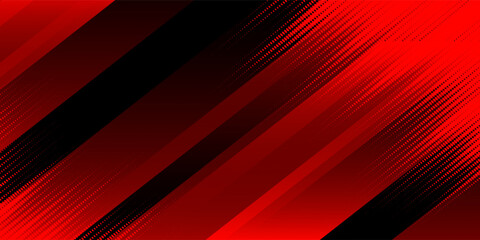 Dynamic sport background with red gradient stripes and halftone dots. Abstract vector design for car livery, racing sticker, and futuristic cover. © Arina Color