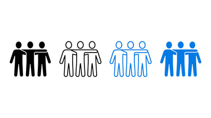Obraz premium Group of three people icons showing friendship and unity
