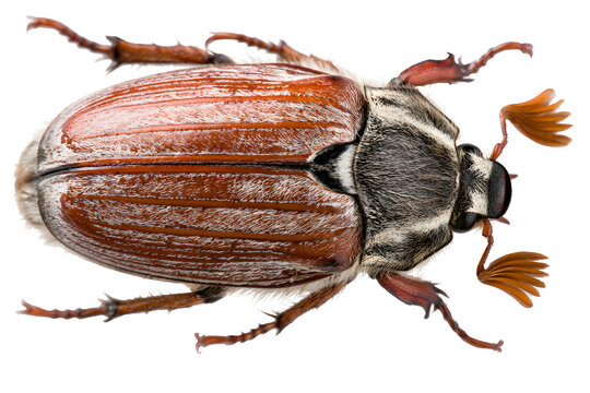 Corrected version:
May bug beetle or cockchafer (Melolontha melolontha) in PNG isolated on transparent background - macro shot of big beetle