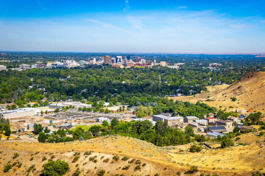 Boise Downtown Aerial View from Table Rock