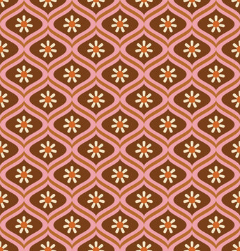abstract retro flower seamless pattern wallpaper
