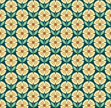abstract retro flower seamless pattern wallpaper

