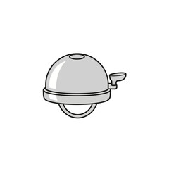 Fototapeta premium Minimalist silver bicycle bell illustration on white background for cycling safety equipment and transport accessories