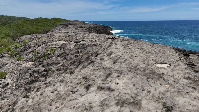 Rocky Puerto Rico Coastline with Ocean Waves and Tide Pools