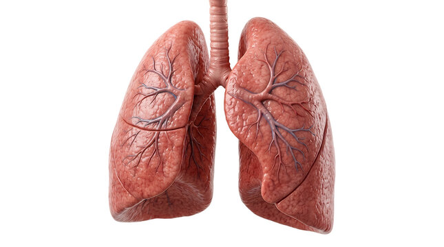 Detailed 3D medical illustration of human lungs isolated on white background 1.
