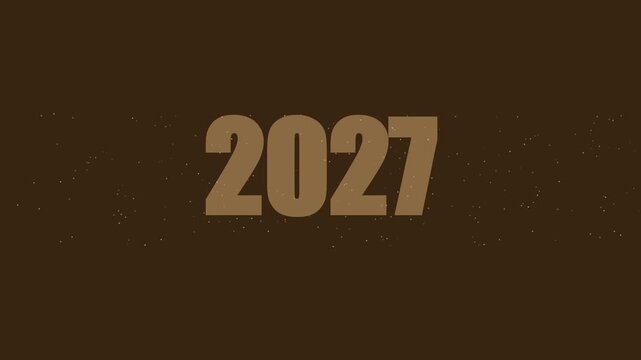 2027 new year celebration countdown motion with golden particles on dark animation 4k background