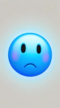 Emoji face cycling close-up between smile and confusion, supporting reaction stickers, social media feedback, chat messaging, mood change graphics, user sentiment, and entertainment app media.