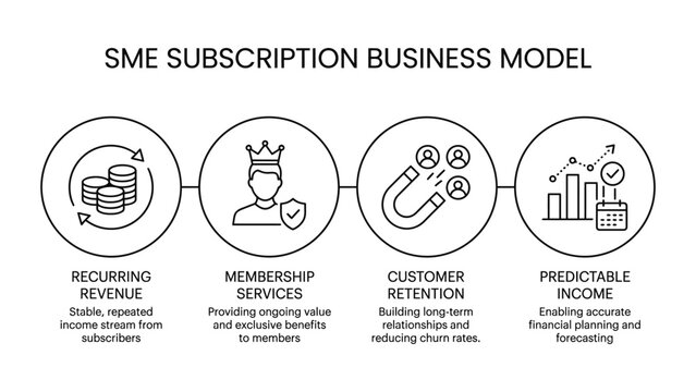 SME Subscription Business Model Infographic Elements.