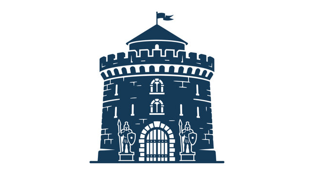 Fortress Tower Icon Silhouette