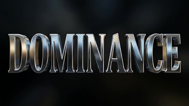 Dynamic Digital Text Effect Spelling DOMINANCE with Metallic and Reflective Style for Visual Impact