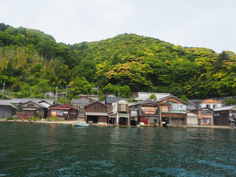 houses on the river Ine no Funaya in Kyoto