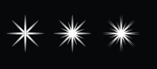 Fototapeta premium Christmas Tree Decoration with Sparkler and Fireworks Vector Illustration for Christmas Holiday Celebration, Bright Star Light Effects and Festive Night Background Design.