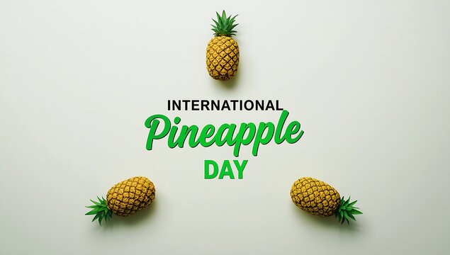 International pineapple day minimalist flat lay with fresh tropical fruit summer vibes pineapple tropical